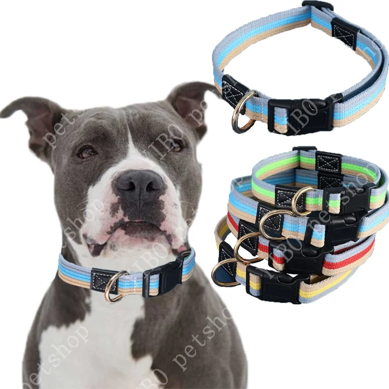 Canvas Strong And Durable Pet Collar Dog Collar Adjustable For Small