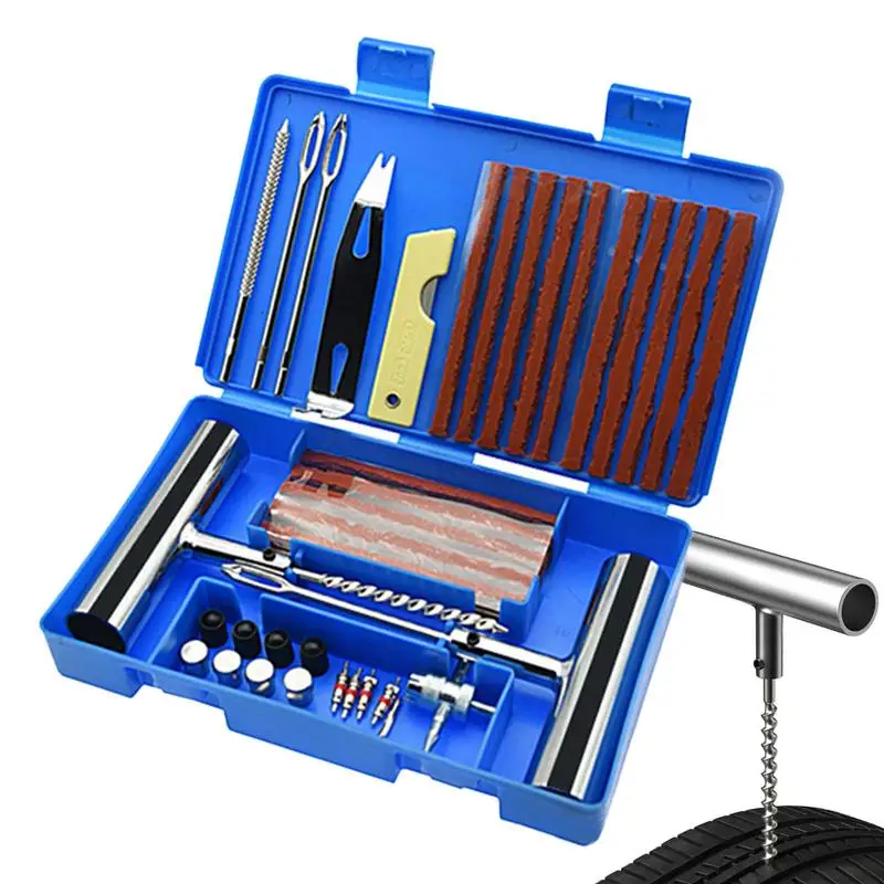 

Auto Tire Repair Kit Flat Fast Tackle Set Plug Tool Punctures And Plug Flats Effective Sturdy Heavy Duty Repair Tire Kit For