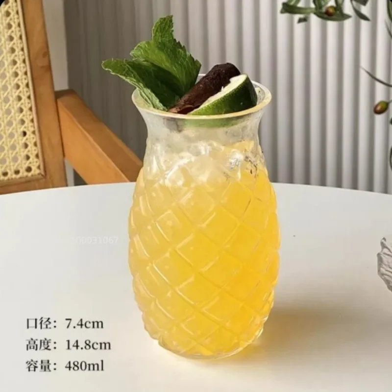 High Borosilicate Net Red Pineapple Cocktail Glass Cup Creative Wine Glasses Juice Glass Bartending Bar Accessories