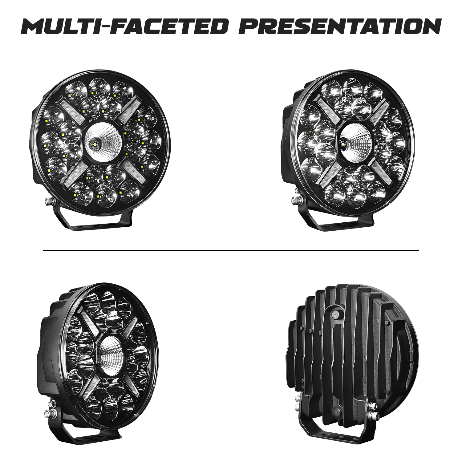 9Inch Work Headlight Bar Vehicle Len Demon Eye Light 6000K Spot Combo Barra LED