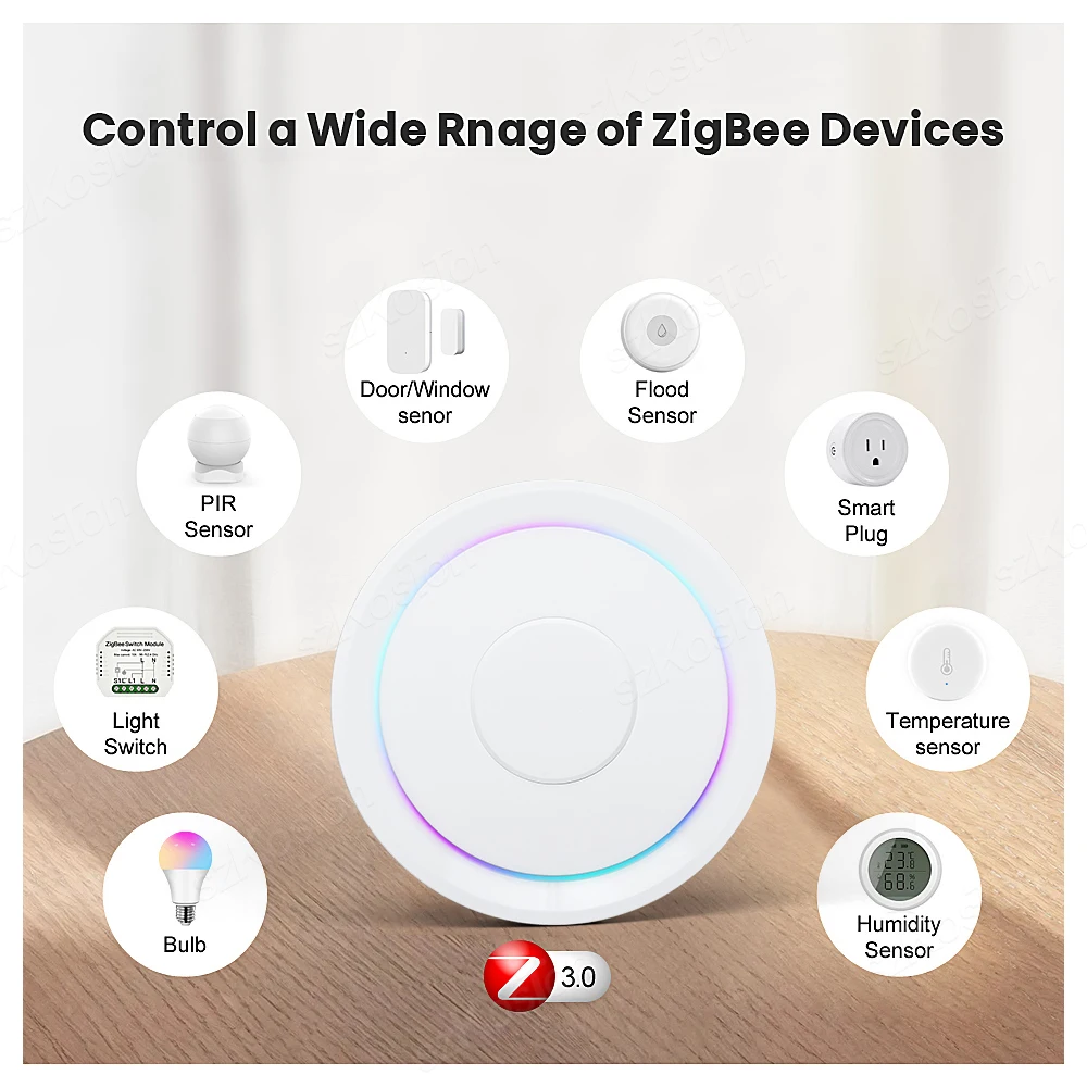 Zigbee 3.0 Gateway Hub Works with Homekit Tuya Smart Home Bridge Smart Life Wireless Remote Voice Control for Alexa Google Home