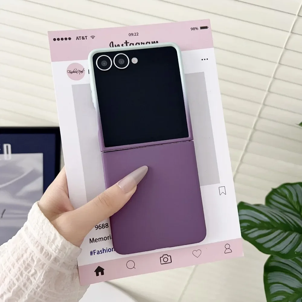 Gradient Color Phone Case with Large Window Protection - PC Skin Feel Cover