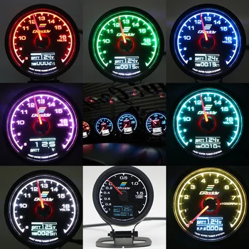 GReddi Boost Gauge Water Temp 7 Warna LCD Display Turbo Oil Pressure RPM Tachometer Racing Mete 1