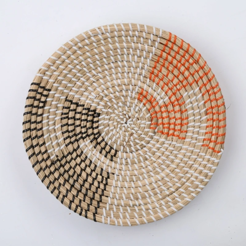 Rattan Wall Decor Hanging Woven Wall Plate Round Fruit Basket Boho Seagrass Decorative Trays for Living Room Bedroom Kitche 5