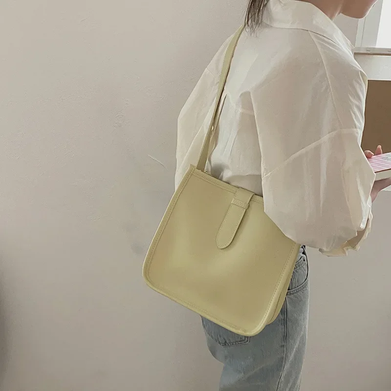 Korean buckets bag designer women shoulder bags luxury pu crossbody bag for women large capacity messenger sac simply purses  가방 image_1