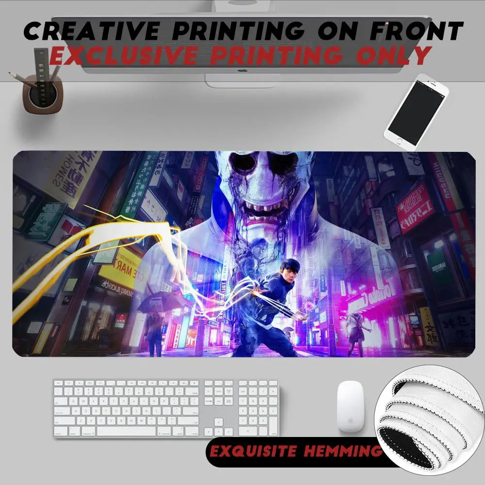 Popular Action Game Ghostwire Tokyo Mouse Pad Non-Slip Rubber Edge Locking Mousepads Game Play Mats For Notebook Pc Computer