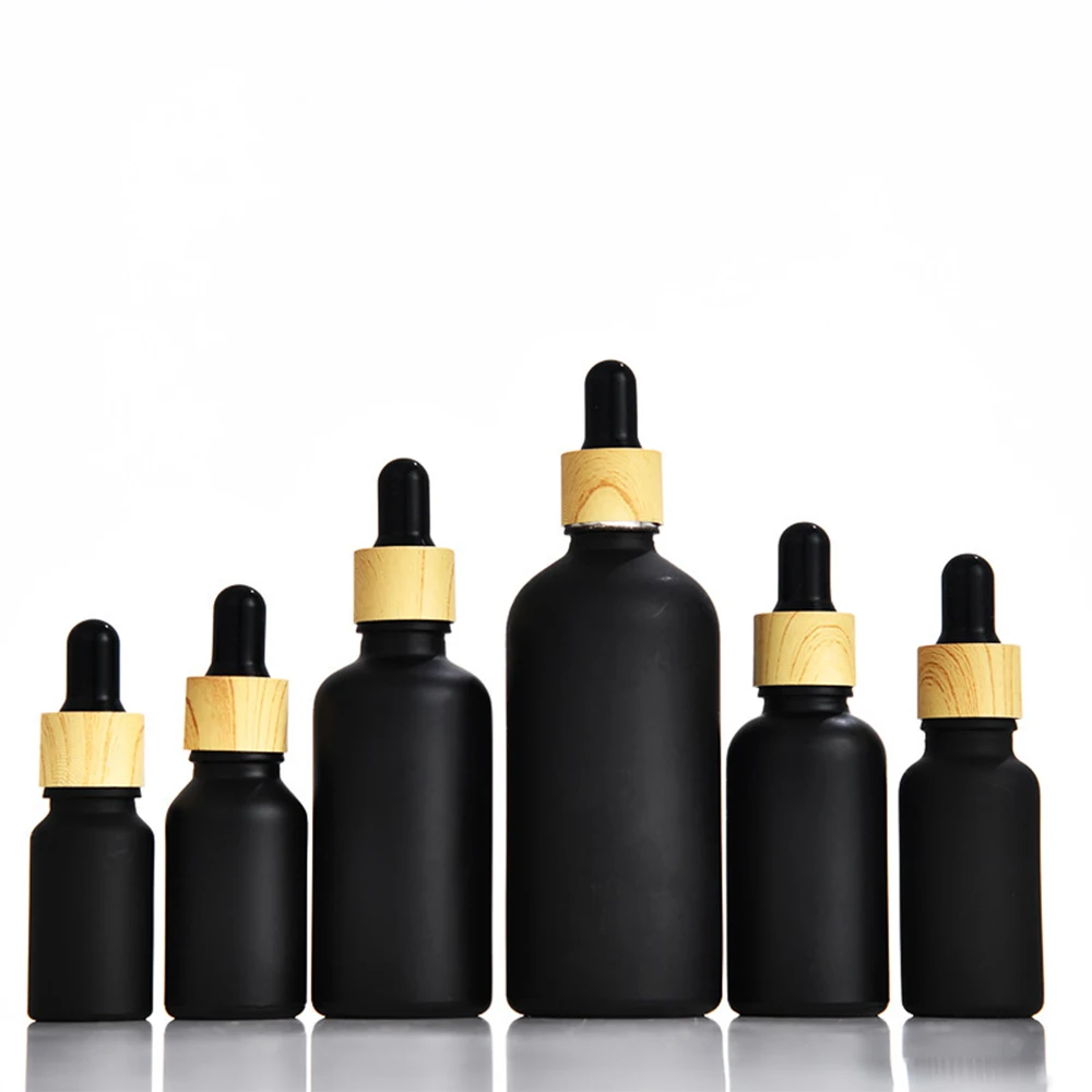 10ml 30ml 50ml 100ml Dropper 유리 병 파인 오일 병 스크럽 블랙 라이트 회피 유리 화장품 별도의 병입