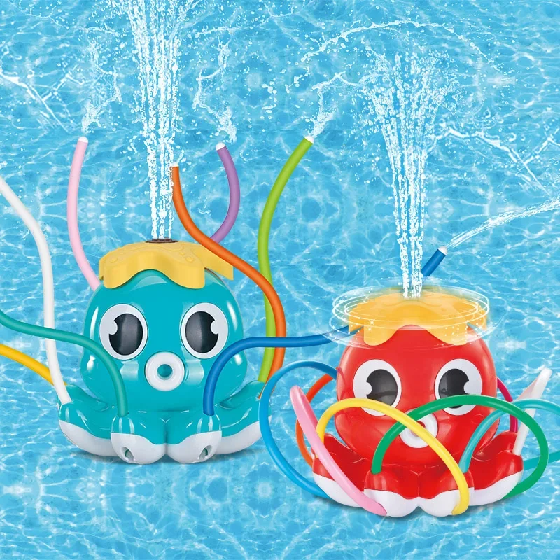Water Sprinkler Octopus Toys Outdoor Water Toys for Kids Bathtub Games Automatic Rotating Sprinkler Children Octopus Bath Toy 3