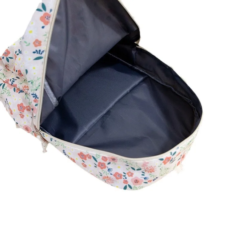 Backpack Korean Style Girl Floral Sweet Cute Campus Fashion Small Fresh Travel Backpack Large Capacity Zipper Commute All-match