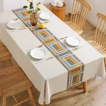 Modern Concise Style Pattern Waterproof Rectangular Polyester Tablecloth Home Decor Kitchen Living Room Wedding Party 1