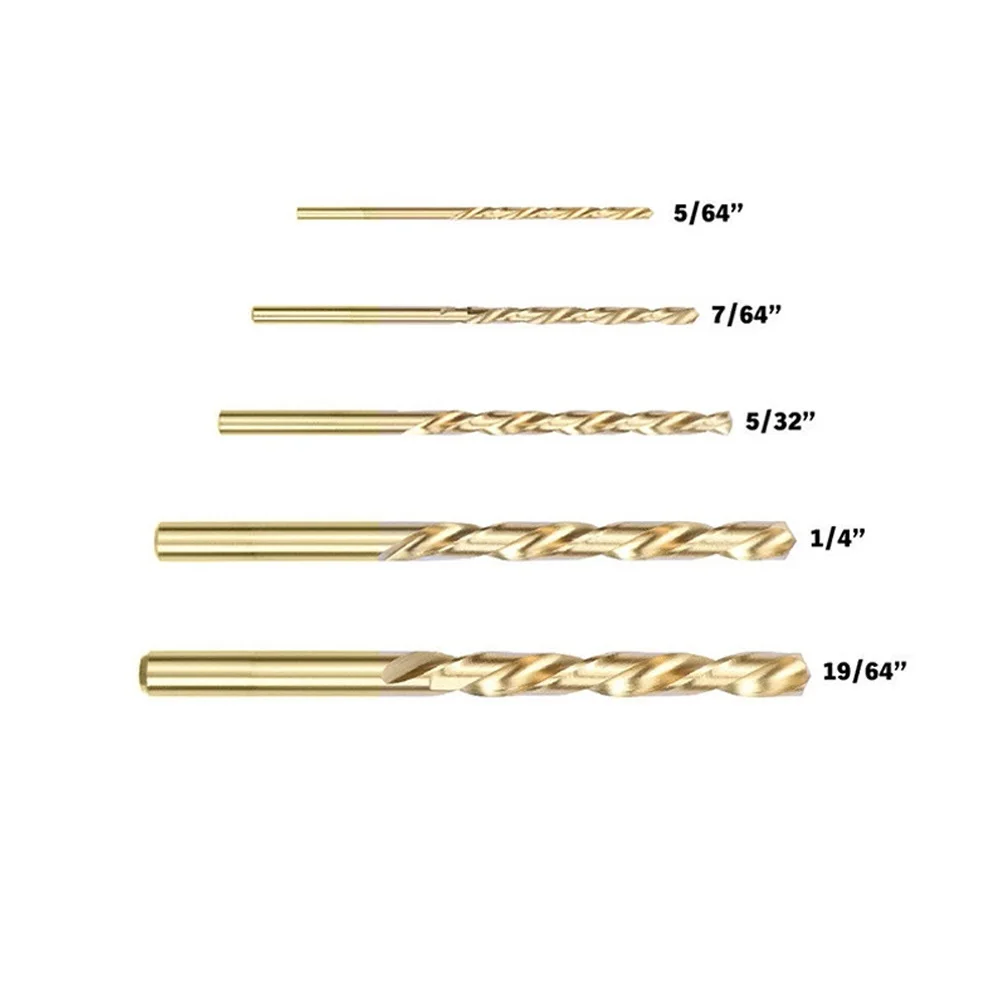 5pc HSS punta da trapano a mano sinistra gambo dritto bullone rotto Set di estrattori per viti danneggiate 3.2/4.8/6.4/8/8.7mm strumento per la lavorazione del legno di perforazione