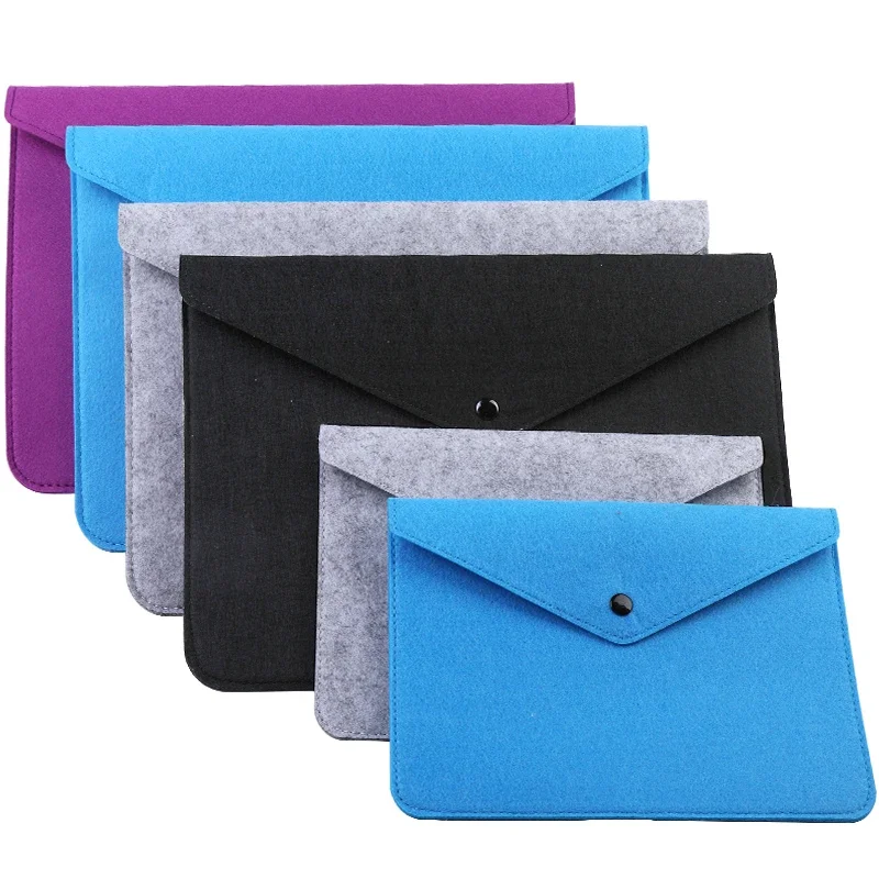File Folder Organizer TLKKUE A4/A5 Multifunctional Felt File Bag Large Capacity Button Design Envelope Document Storage Bag DIY Handmade Craft Tools