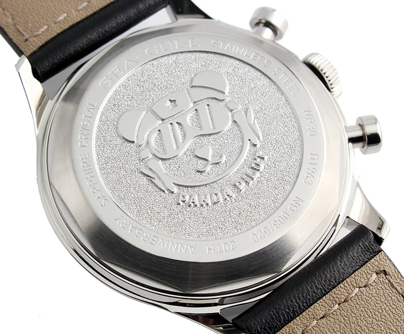 風神パンダ Xmas 1963 Panda Watch Leather Seagull Swan neck Mechanical