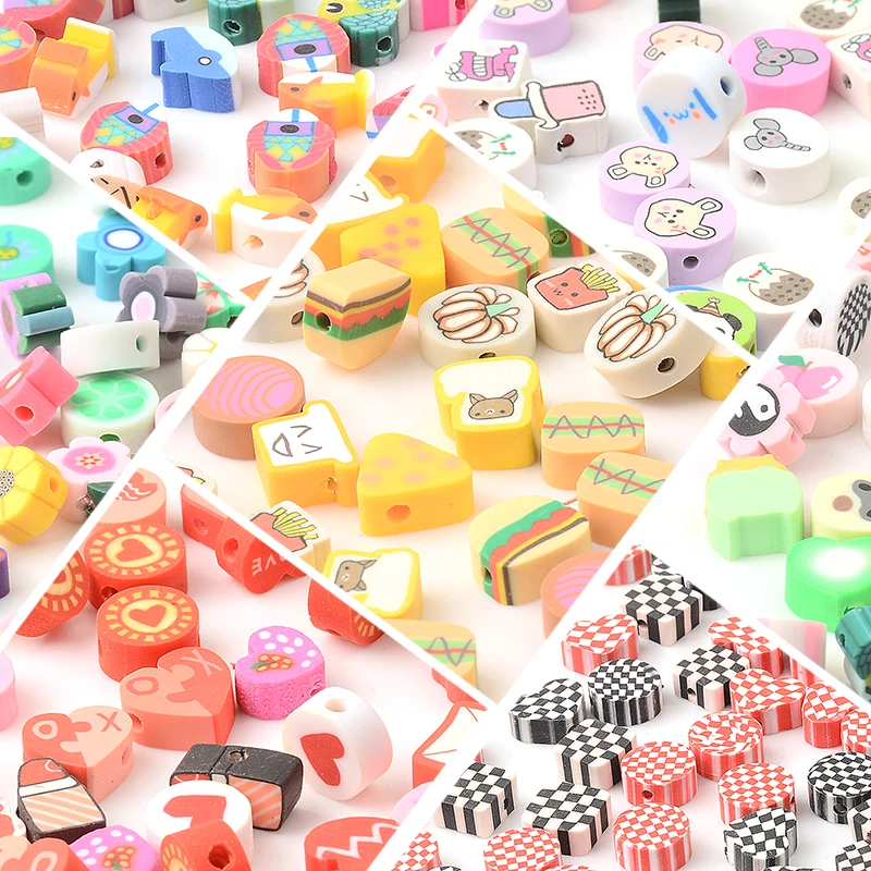 

Mix Cartoon Flower Animal Polymer Clay Beads For Jewelry Making DIY Loose Spacer Handmade Necklace Bracelets Accesories
