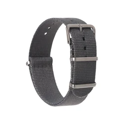 Universal Adjustable Nylon Watch Strap - Breathable Weave Wristband Replacement - 22mm (Grey)