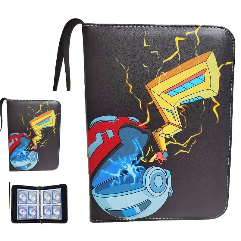 400PCS Trading Card Album Binder Photocard PU Zipper Carte Holder Toys Collection Folder Letters Pokemones Cards' Hobby trading card album