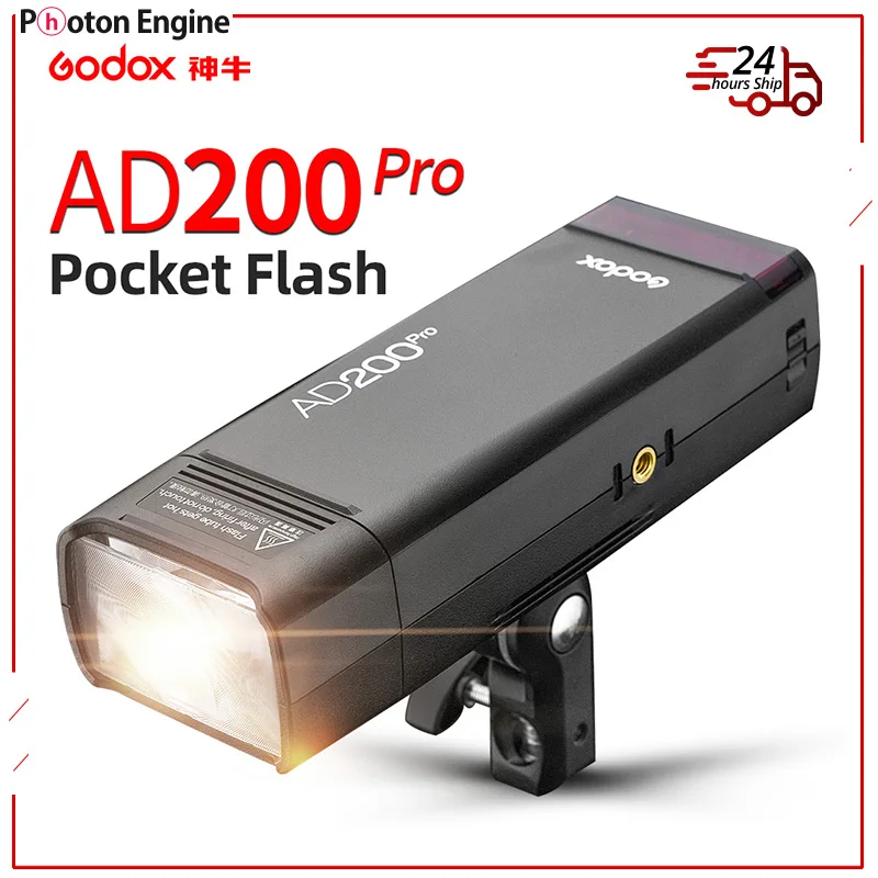 Godox AD200Pro Outdoor Flash Light 200Ws TTL 2.4G 1/8000 HSS 0.01-1.8s Recycling with 2900mAh Battery