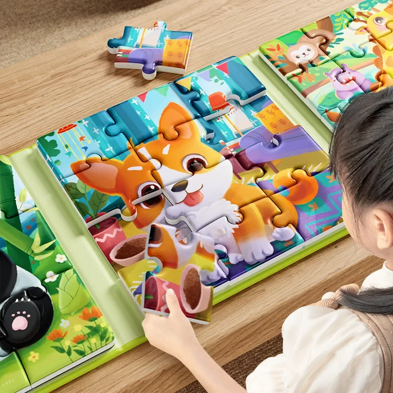 Kids Large Size Wooden Jigsaw Puzzle Game Baby Toys Learning Educational Forest Sea Animals Traffic Vehicle Puzzles Children Toy