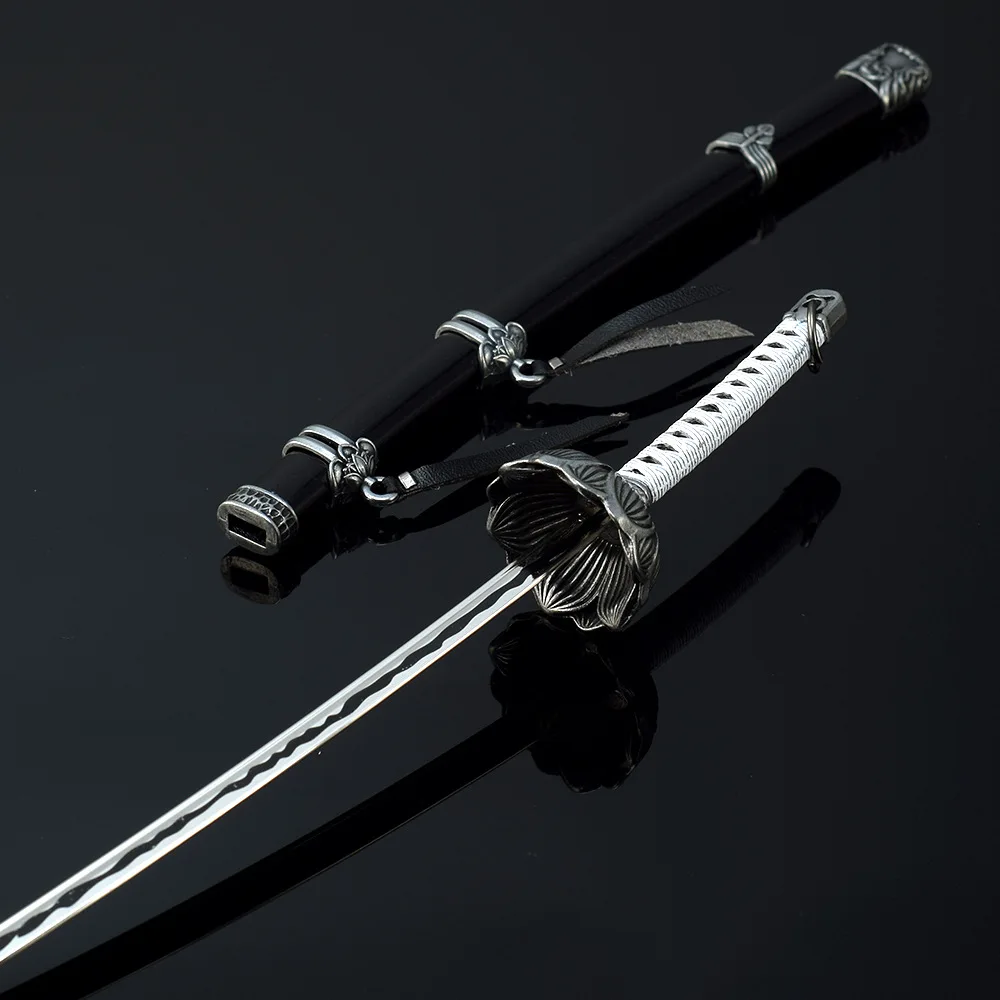 26cm Mortal Blade Kusabimaru Katana Set Anime Game Peripheral Metal Samurai Sword Weapon Model Ornament Crafts Gifts Toys Boys 6