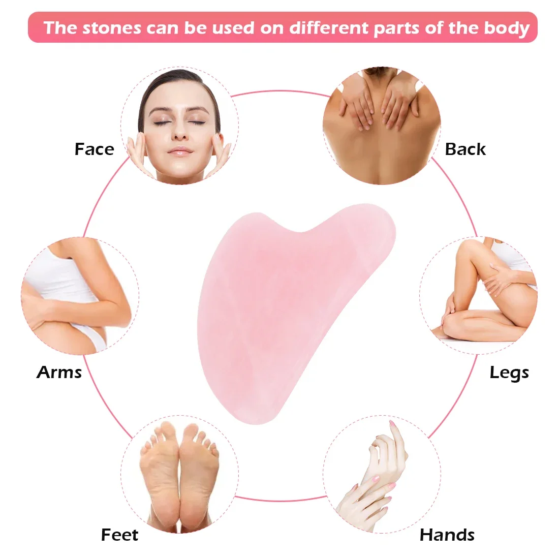 Natural Jade Gua Sha Scraper Board Massage Rose Quartz Jade Guasha Stone For Face Neck Skin Lifting Wrinkle Remover Beauty Care