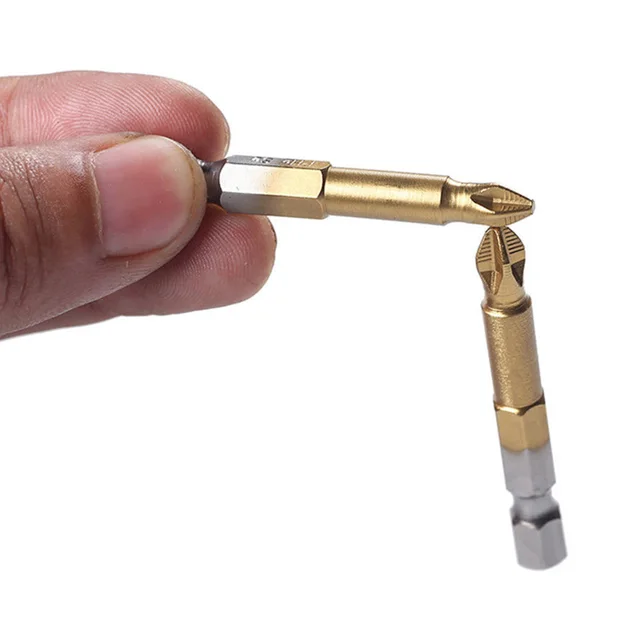 5Pcs PH2 Screwdriver Bit Titanium-coated Non-slip Cross