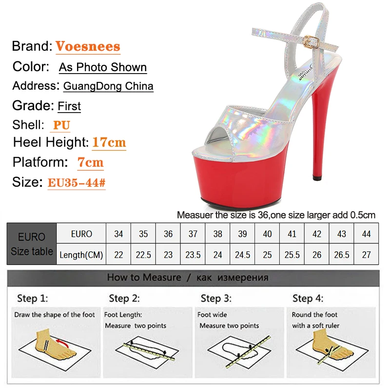 2023 Shoes 17CM/7Inch High Heeled Sandals Thin Heels Women Shoes Summer Patent Leather Buckle Strap Platform Party Club Stiletto