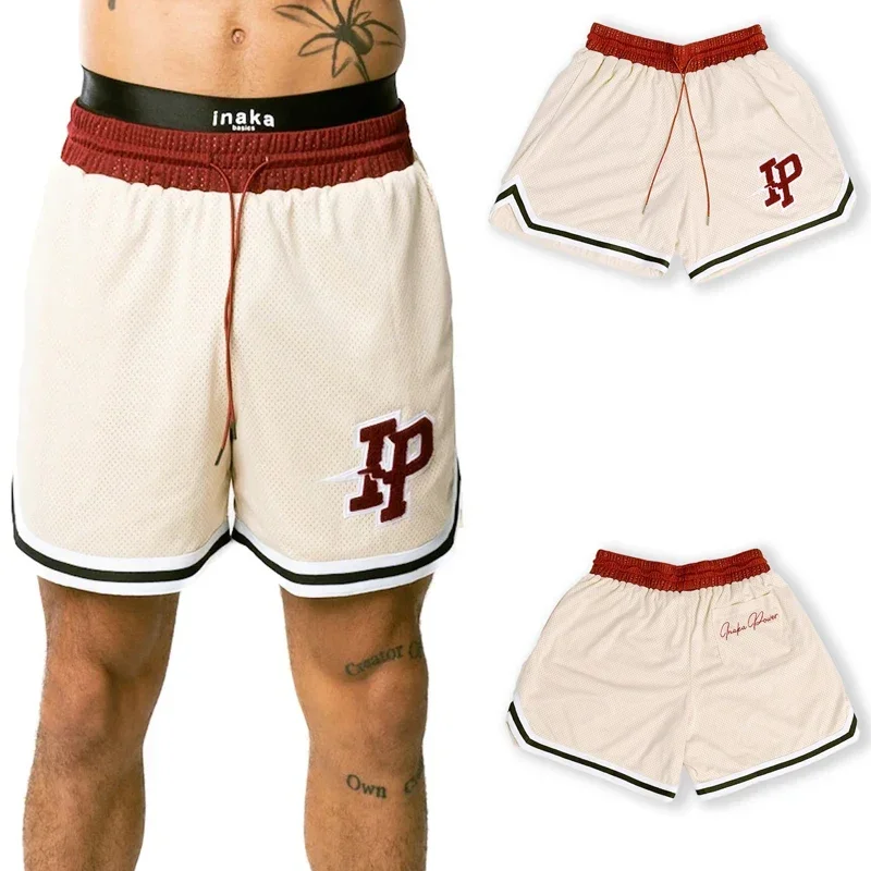 Summer Men's Short Sleeve American casual sports shorts Mesh quick drying breathable embroidered basketball shorts Beach Pant