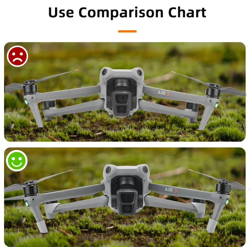 Paire de coussinets de protection pour drone DJI Mini 3 Pro, détails des patins antidérapants en silicone souple.