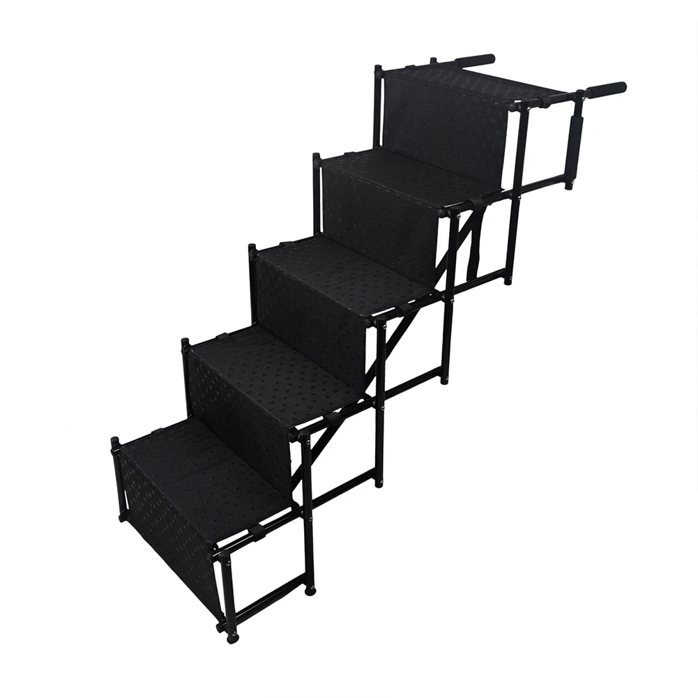 5 Steps Pet Ladder Support Support Up To 150 Lbs Foldable Dog Ramp Ladder with Nonslip Surface for High Beds Trucks Cars and SUV