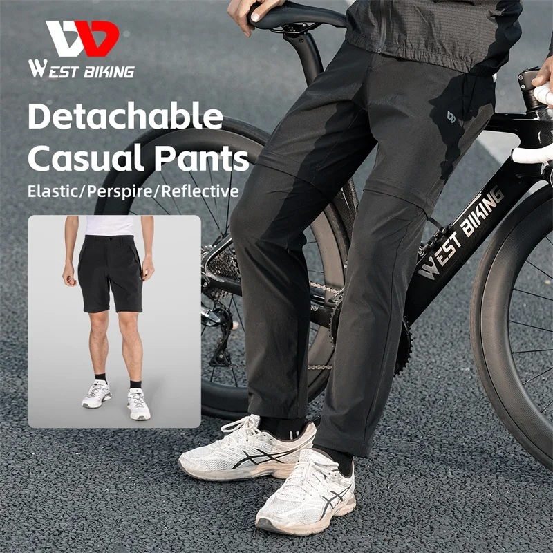 West Biking YP0203131 2 In 1 Detachable Sports Pants Spring Bicycle Pants Cycling Hiking Trekking Pants Summer Male MTB Shorts