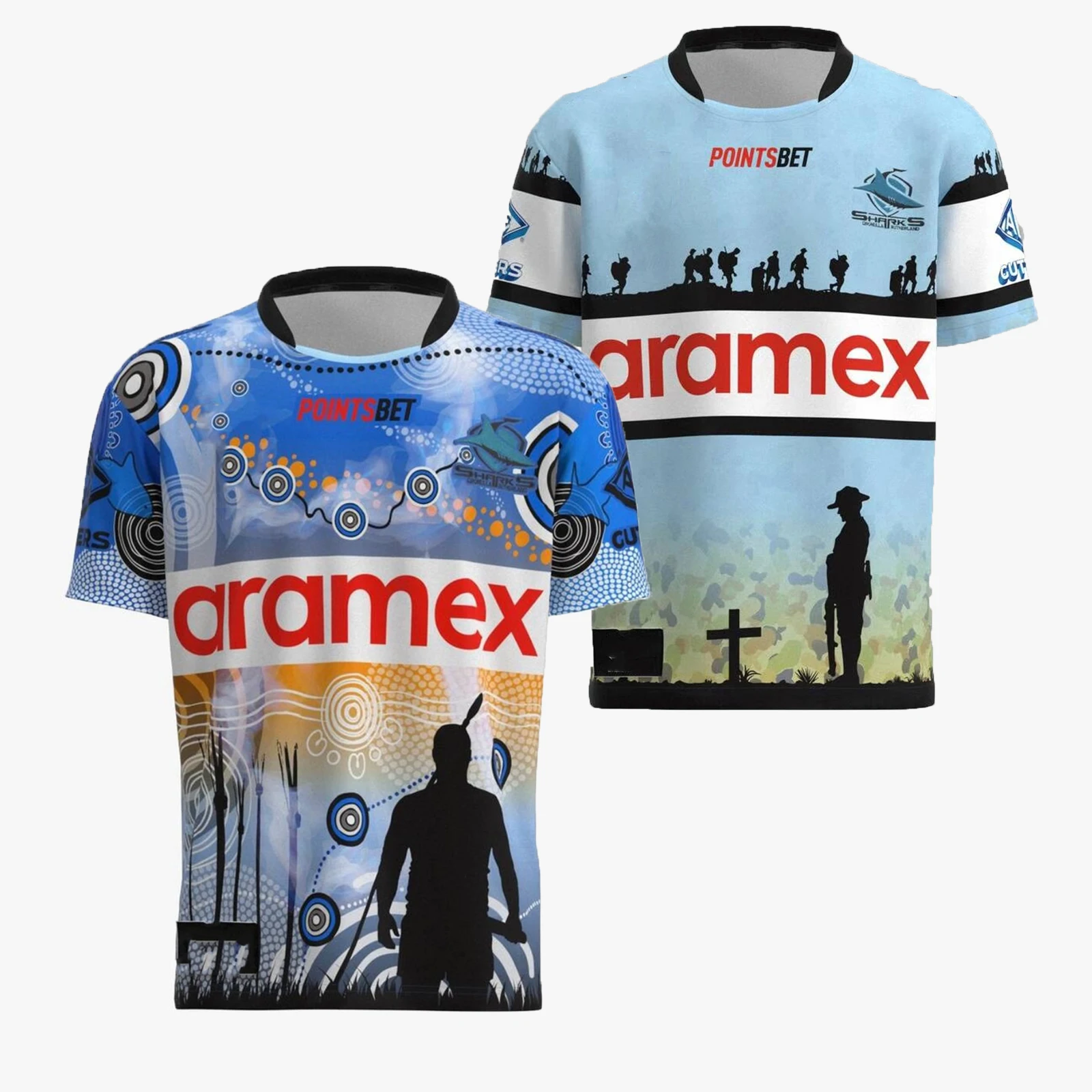 

2023 Cronulla-Sutherland Sharks Men's Replica Indigenous/ANZAC Rugby Jersey