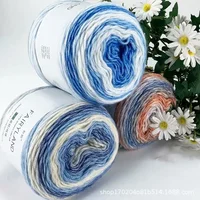 100g Dyed Pure Cotton Yarn, Gradient Medium Coarse Soft Knitted Yarn Ball, DIY Sweater Hat Shawl Hand Woven Scarf Crochet Thread 2