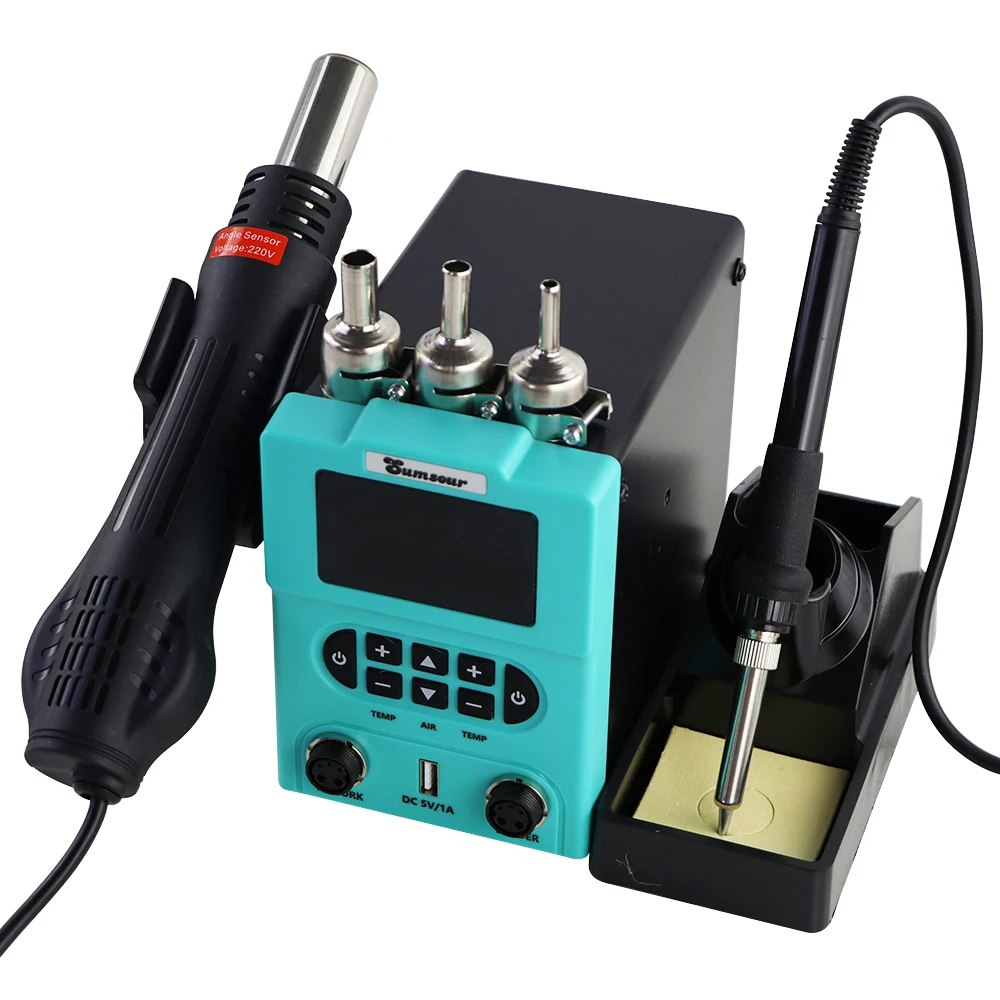 878D Welding Equipment Digital Display Electric Soldering Iron And Hot Air Gun 2 in 1 Soldering Station Repair Electric Tools soldering iron hot air gun soldering station soldering tool