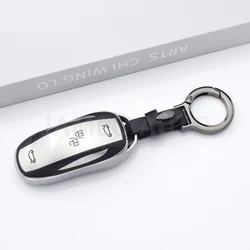 Premium TPU Car Key Cover Case - Smart Key Protector & Holder - Model X (Silver Set)