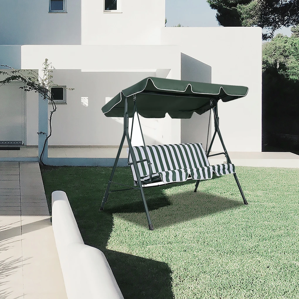 Polyester Swing Chair Canopy Sunproof PA Coated Rotatable Sunshade Garden Park Front Yard Patio Top Cover Deep Green