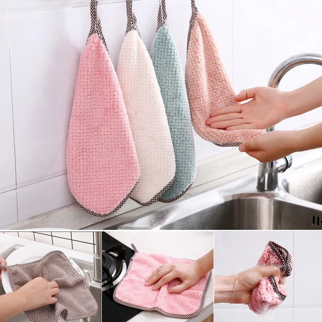 4 X Microfiber Kitchen Towel Cleaning Counter Cloth Dish Drying Rag Wet Dry