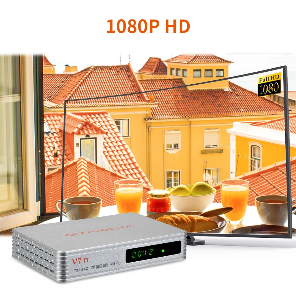 Receptor de Satélite Terrestre Gtmedia v7 tt Dvb-t t2 Dvb-c J.83b Receptor de Sinal H.265 Hevc 10bit Usb Pvr Pronto Ccam 1080p hd - Image 3