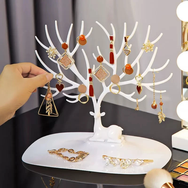 Antler Jewelry Organizer Tree Jewelry Box Creative Cosmetic Organizer Ring Rack Earrings Necklace Display Makeup Organizer