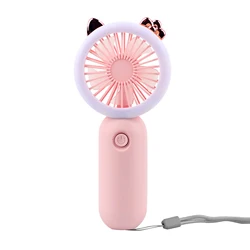Compact USB Rechargeable Mini Fan with 3 Speeds (Pink)