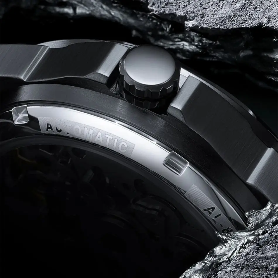Fashion Skeleton White Automatic Mechanical Men Watches Top Quality Hollow Out Luxury Steel Case reloj hombre