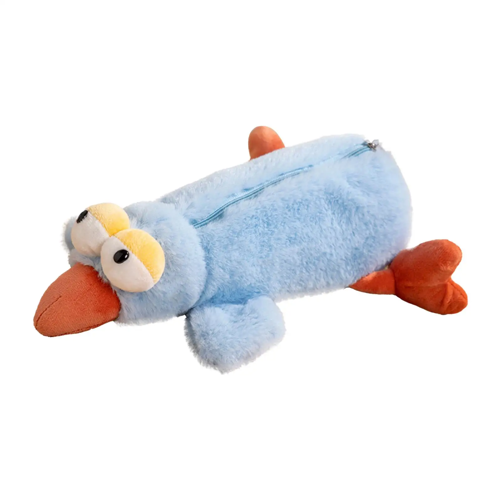 Plush Pencil Case Big Eyes Bird Appearance Stationery Organizer Cosmetic Bag