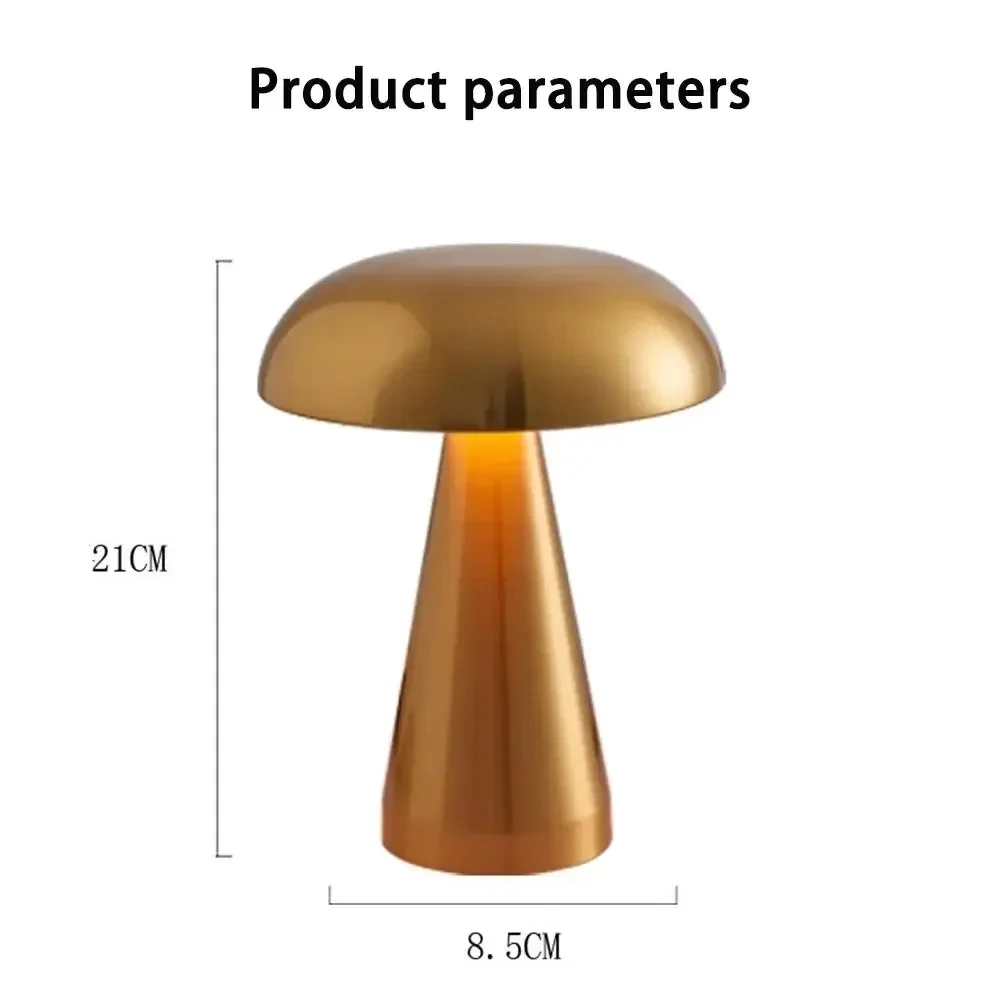 터치 디밍 USB 충전식 LED 테이블 램프, 바 호텔 레스토랑 침대 옆 장식, 침실 야간 조명, 버섯 램프 선물