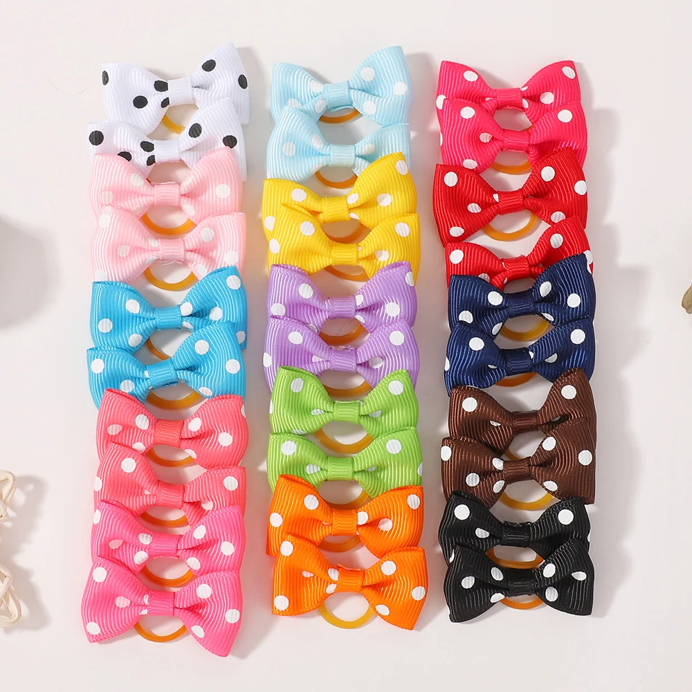 50 pieces of Grosgrain ribbon braided hair bows elastic hair ties hair bands for newborn baby hair accessories for infant girls