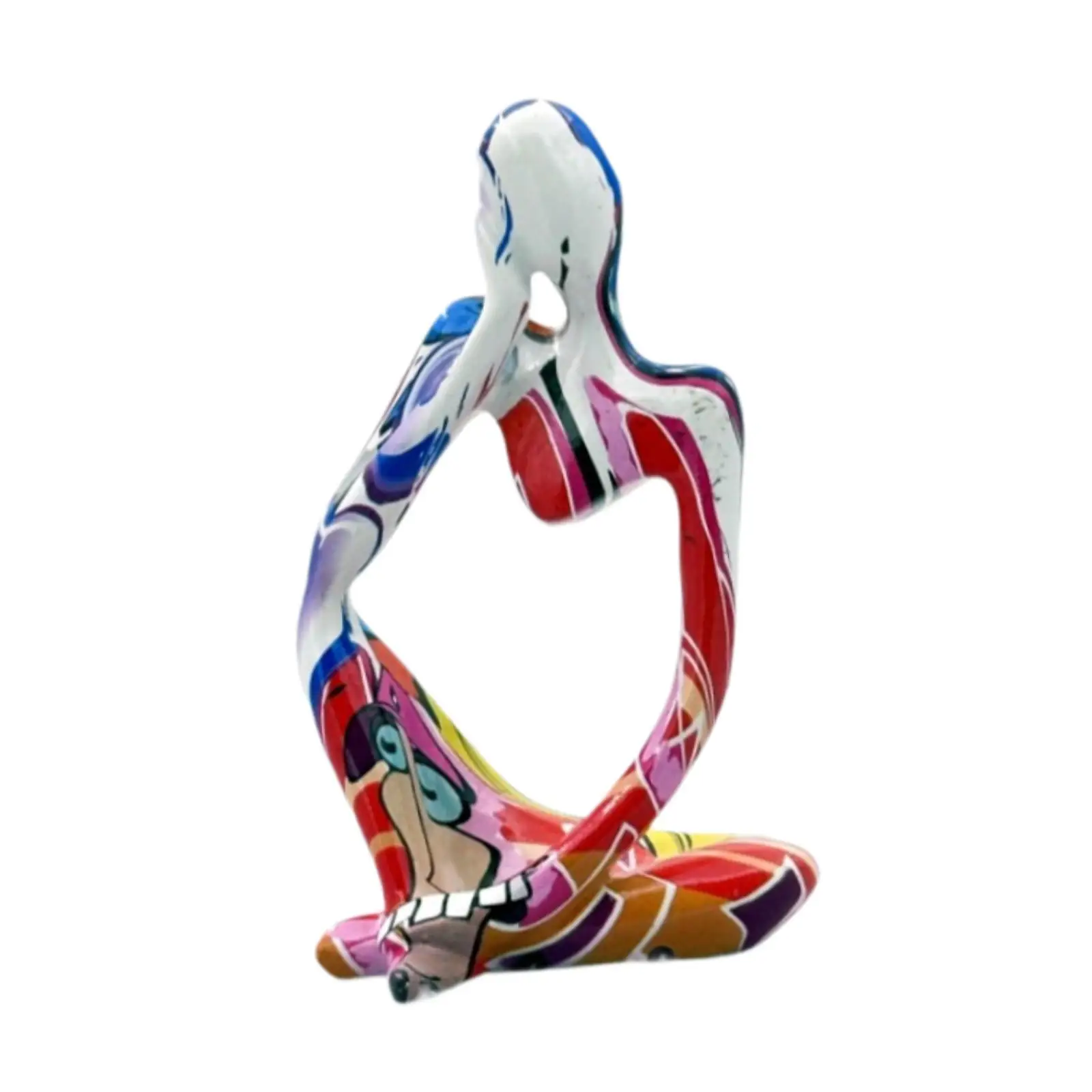 Thinker Resin Statue Figurine Table Centerpiece Desktop Decors Abstract Sculpture for Farmhouse Drawer Office Cabinet Bedroom