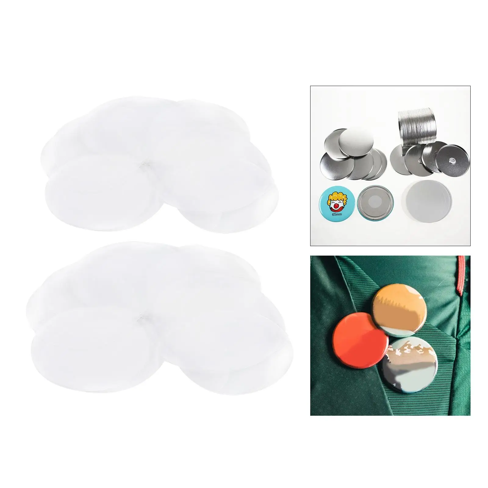 Mylar Film Cover Badge Blank Components Plastic Machine Buttons Maker 100Pcs