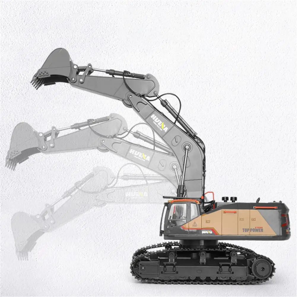 Huina 1592 1/14 22ch Excavator Construction Truck Gift Toys Alloy Metal Vehicle Model Engineering Remote Control RC Car 3