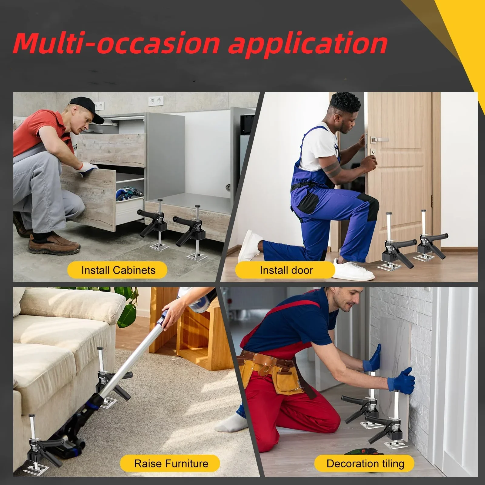 Furniture lifters jack Tools Labor saving arm jack 2 Pack for cabinets and wall tile Height adjuster