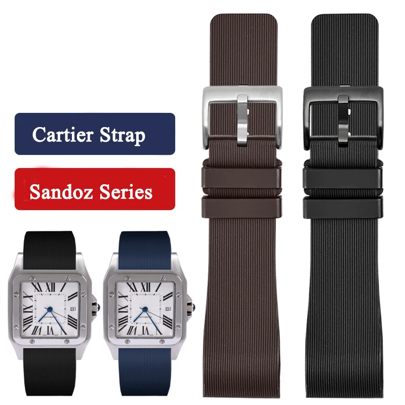 Strap Cartier Santos 100 20mm Cartier Santos Rubber Band Santos 100