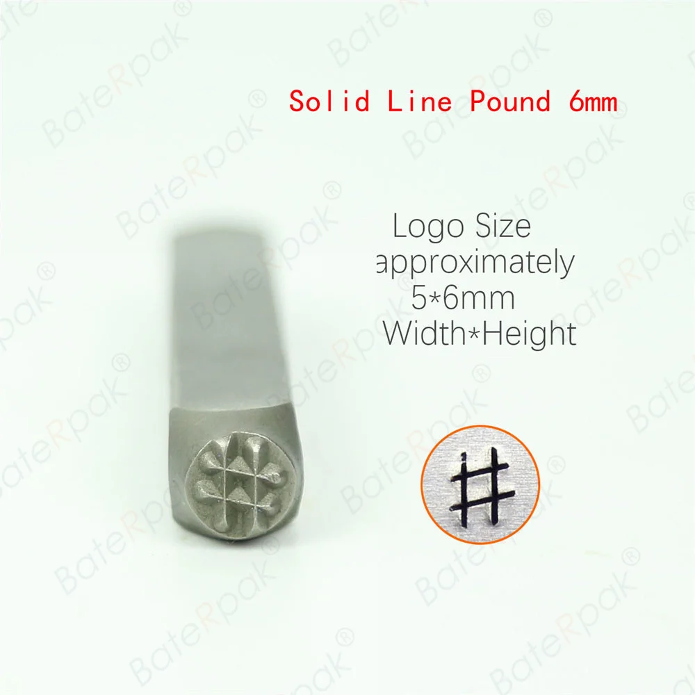 6mm Star Pound Asterisk Design Metal Jewelry Stamps BateRpak Dot DIY Bracelet/jewelry symbols steel stamp metal stamping tool 1pcs price
