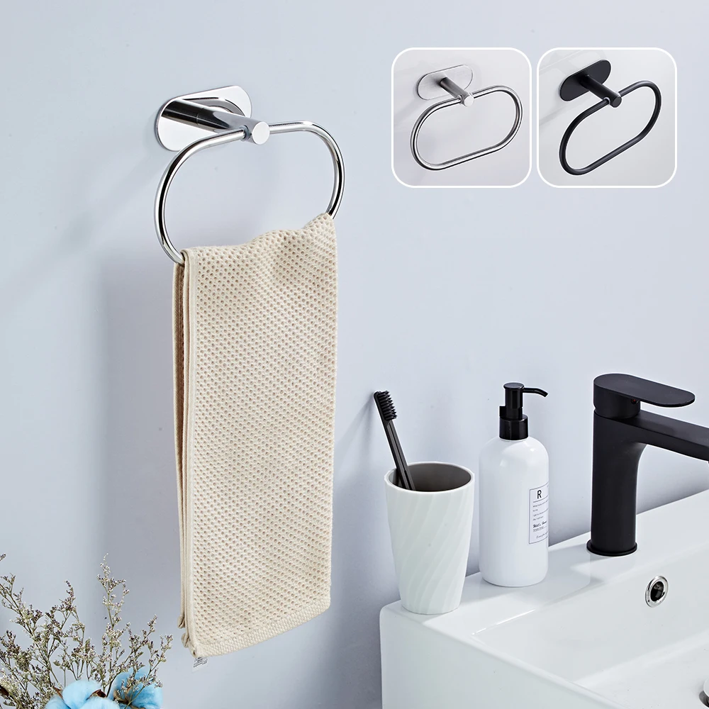 Stainless Steel Bathroom Towel Ring Hook Wall Mounted Holder